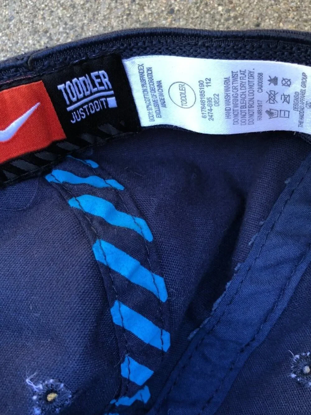NIKE Fitted Hat Toddler Kids Blue Cap One Size Swoosh
